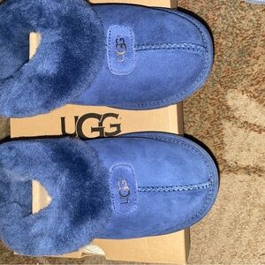UGG Blue Sheepskin Lined Slippers women’s coquette slippers